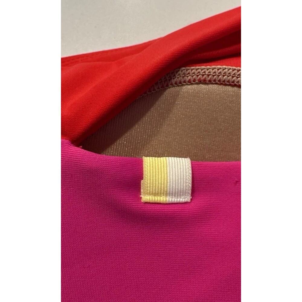 Summersalt The Sidestroke One Shoulder Bikini Top Pink Red - Picture 3 of 5